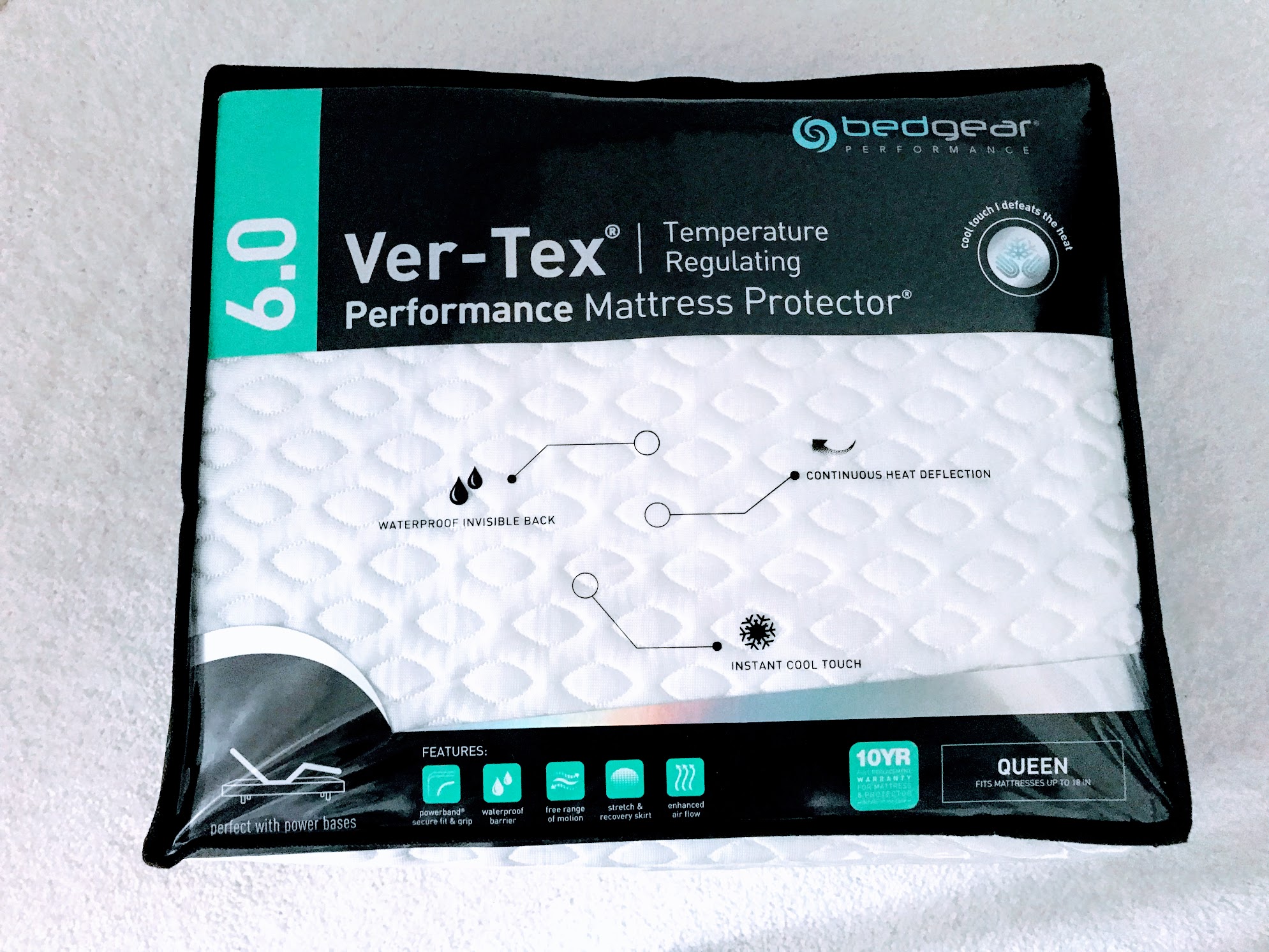 vertex temperature regulating performance mattress protector